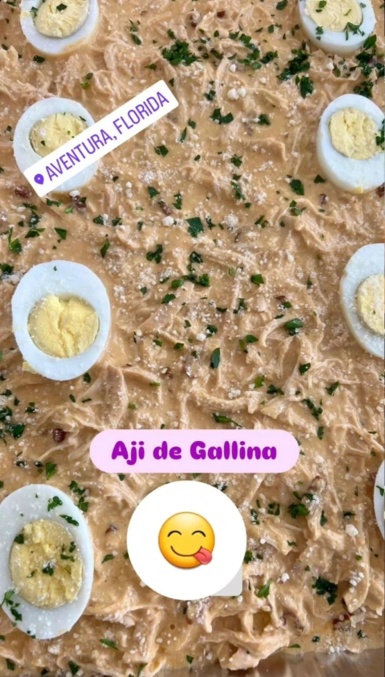 Aji de Gallina served w/ White Rice (10 Portions)